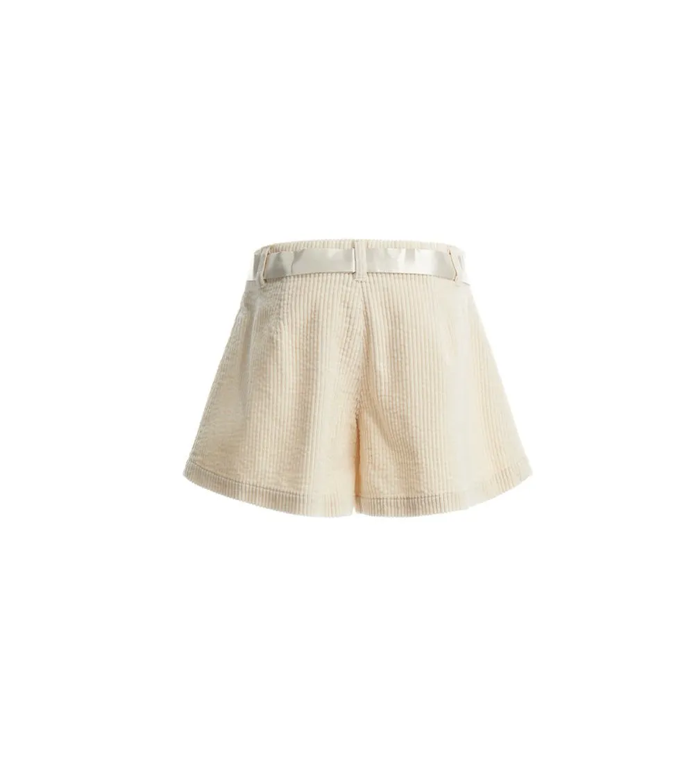 SATIN EDGE VELVET BERMUDAS