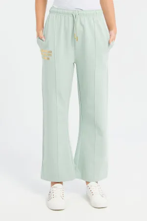 Senior Girls Mint Wide Leg Fit Pants