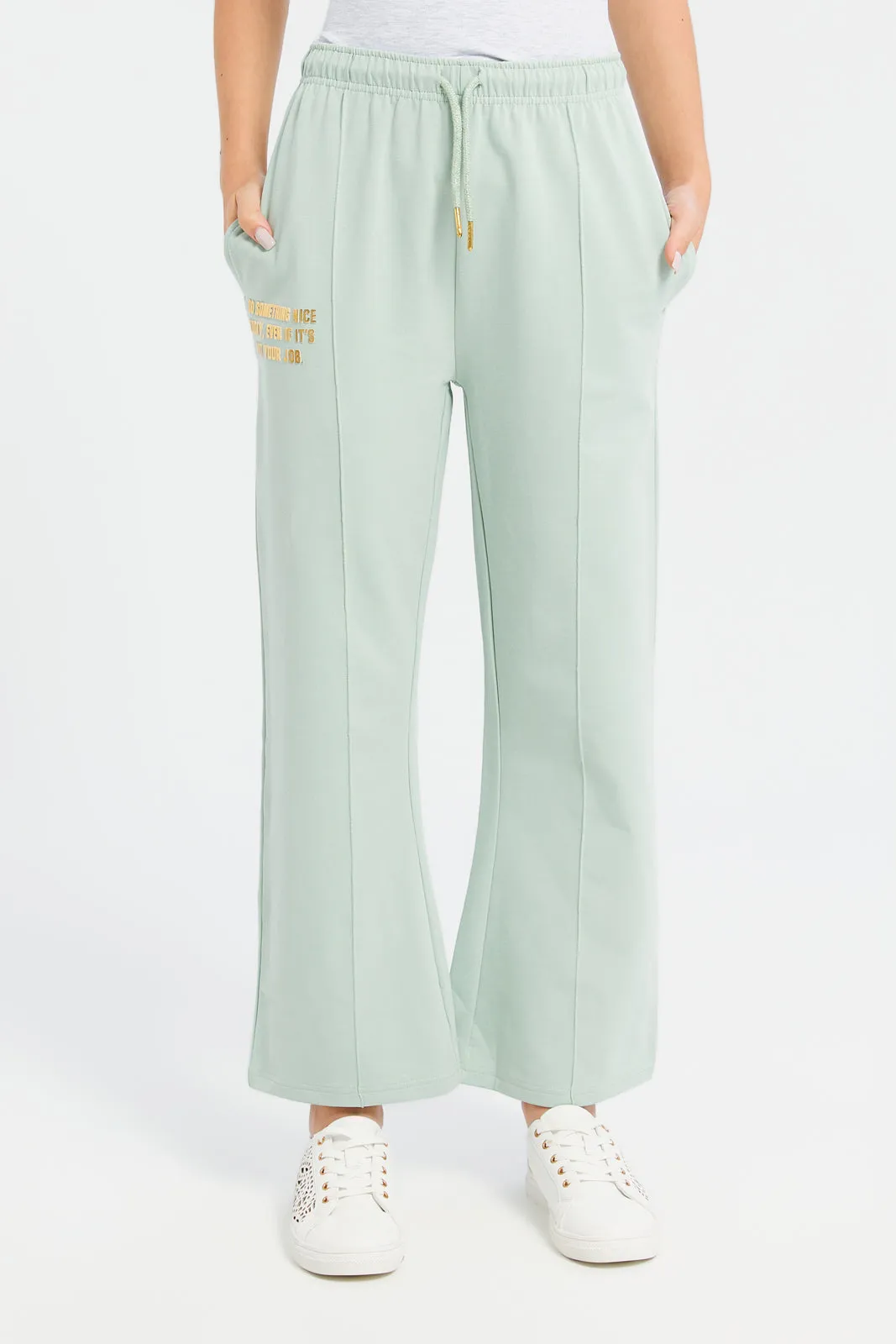 Senior Girls Mint Wide Leg Fit Pants