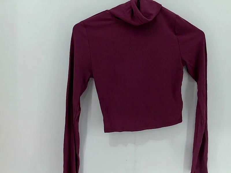 shopper beats Women's Stretch Long Sleeve Turtleneck Small Purple