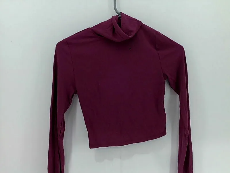 shopper beats Women's Stretch Long Sleeve Turtleneck Small Purple