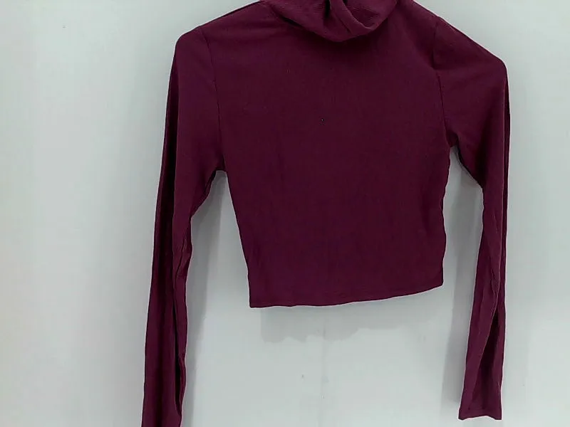 shopper beats Women's Stretch Long Sleeve Turtleneck Small Purple