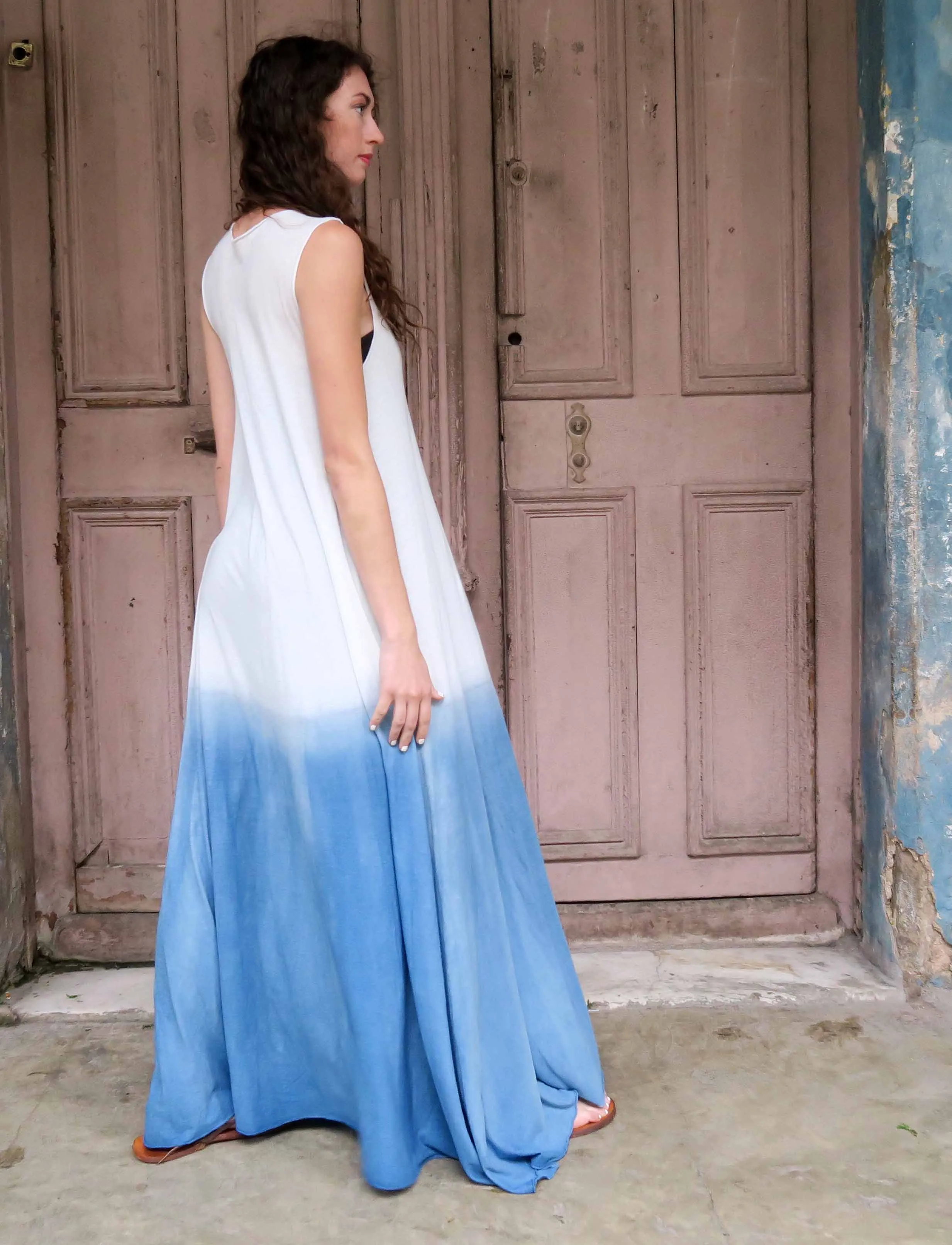 Slip Wanderer INDIGO Dip Dyed Long Dress