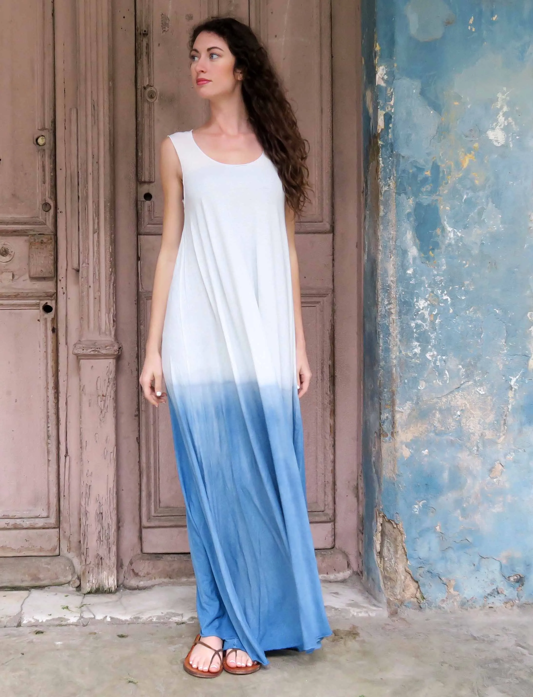 Slip Wanderer INDIGO Dip Dyed Long Dress