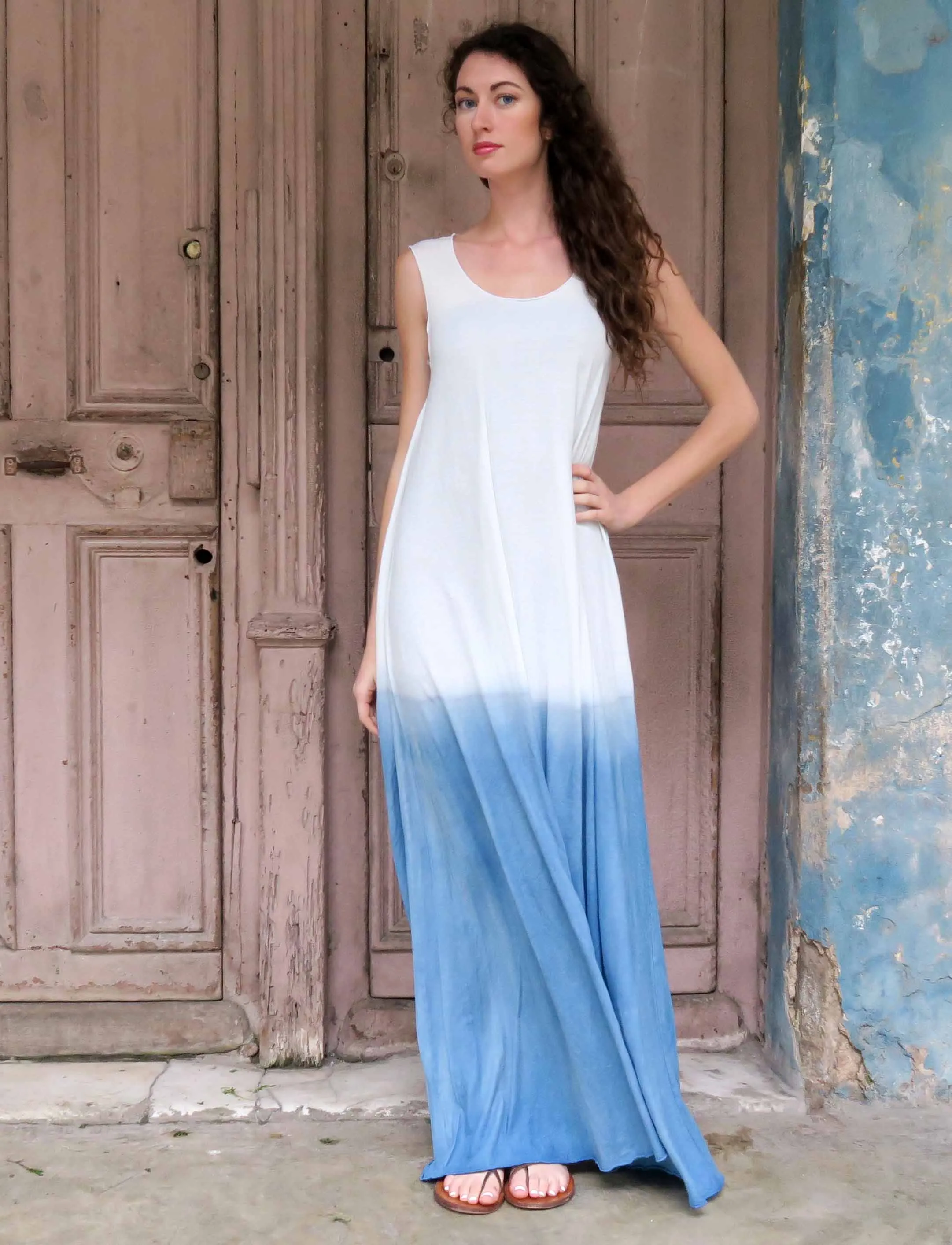 Slip Wanderer INDIGO Dip Dyed Long Dress