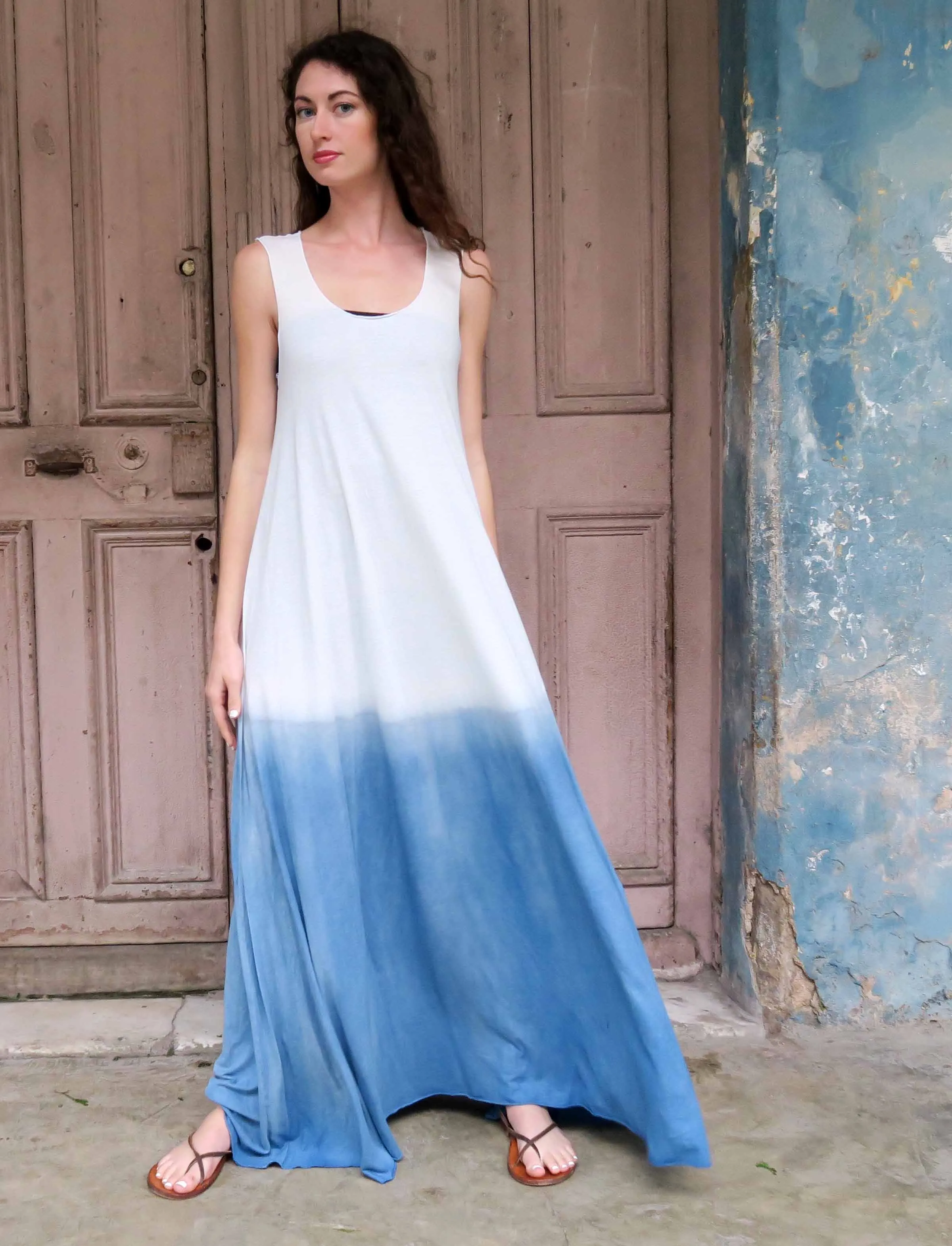 Slip Wanderer INDIGO Dip Dyed Long Dress