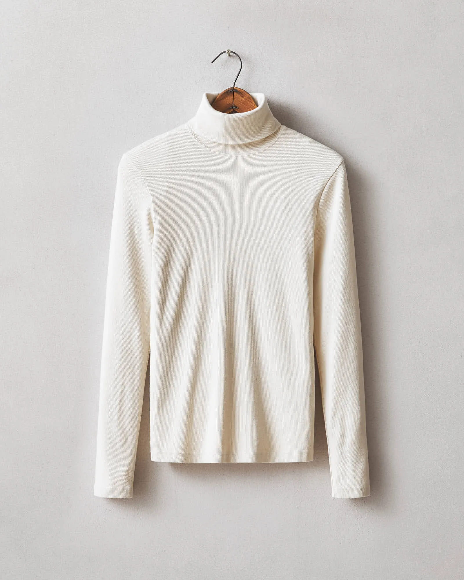 Stretch Rib Turtleneck - Creme Brulee