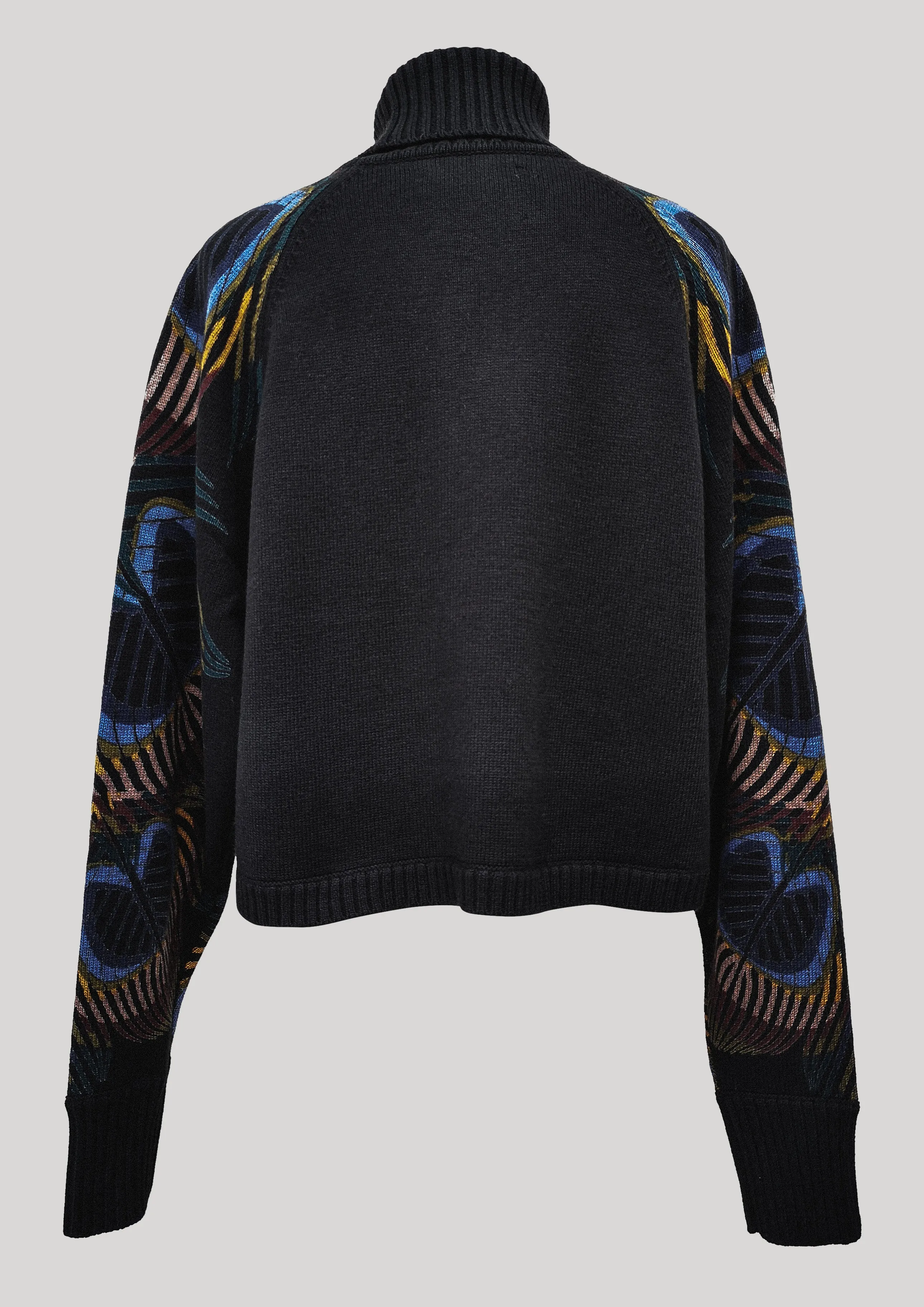 SWEATER TURTLENECK - KNIT printed peacock