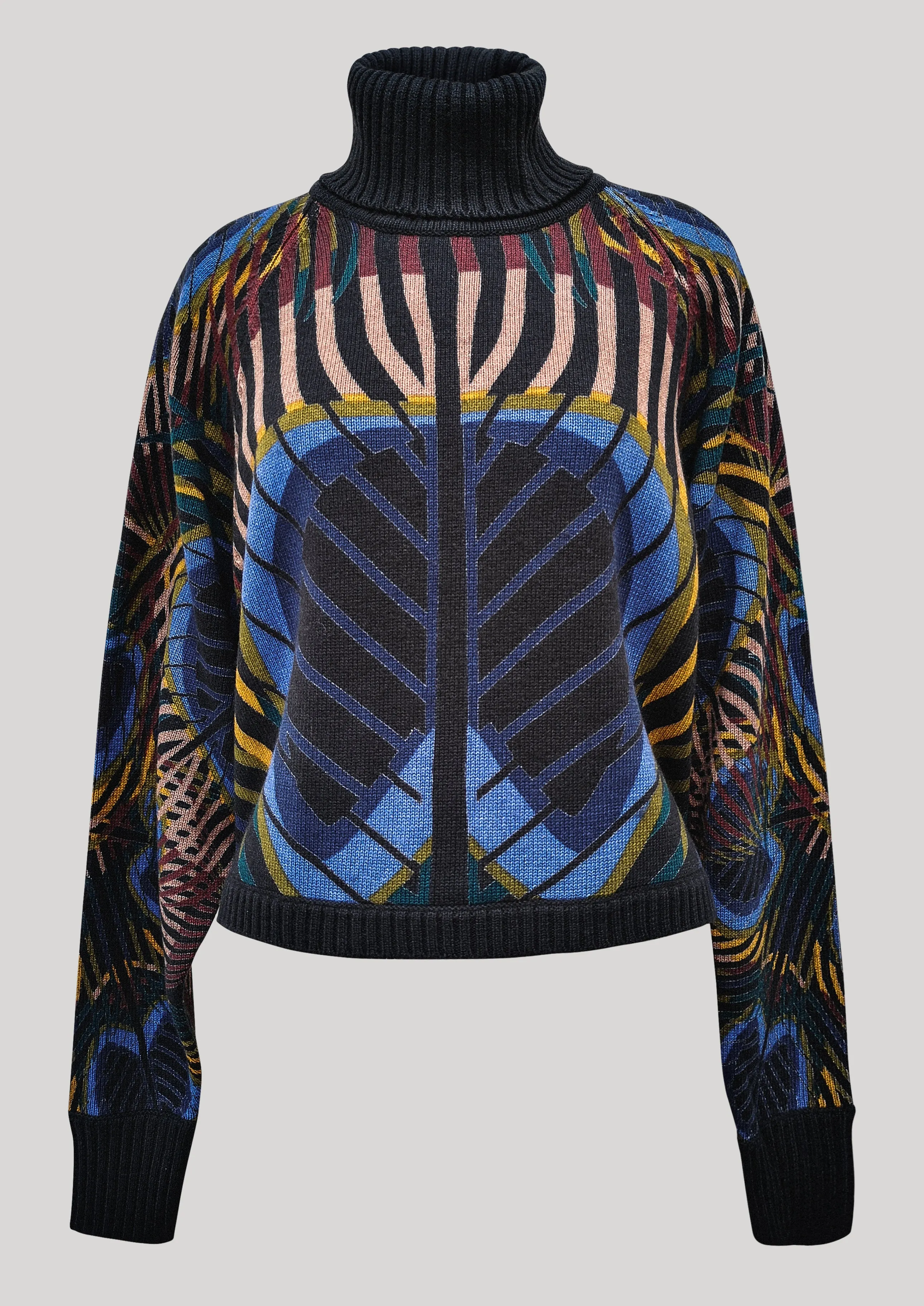 SWEATER TURTLENECK - KNIT printed peacock