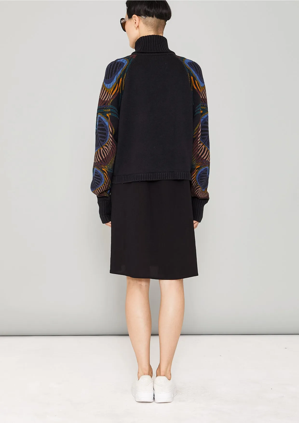 SWEATER TURTLENECK - KNIT printed peacock