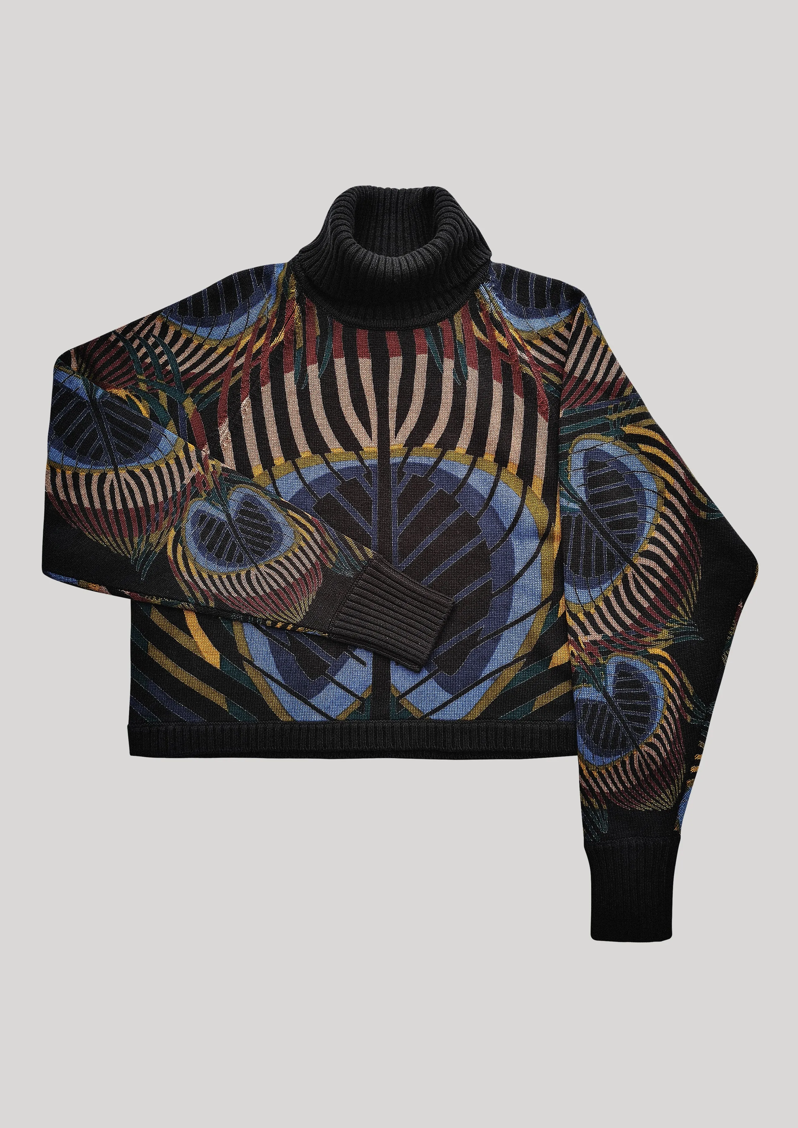 SWEATER TURTLENECK - KNIT printed peacock