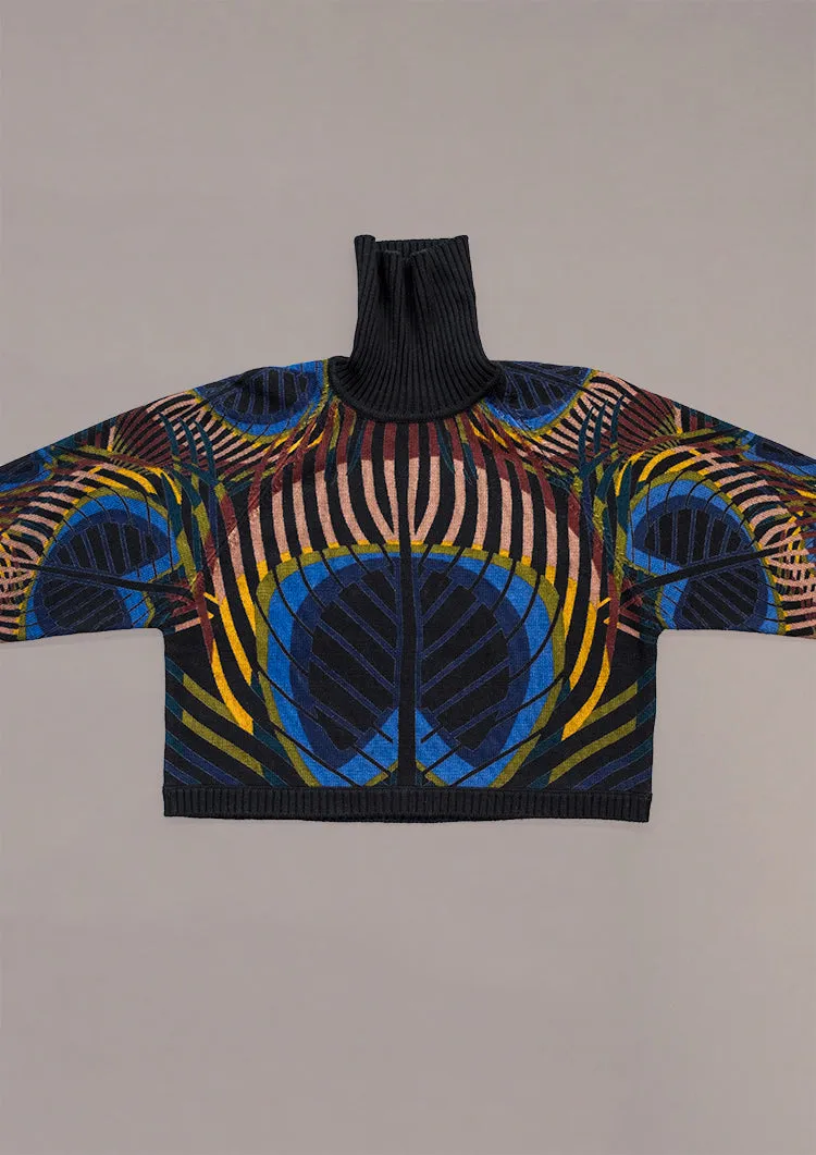 SWEATER TURTLENECK - KNIT printed peacock