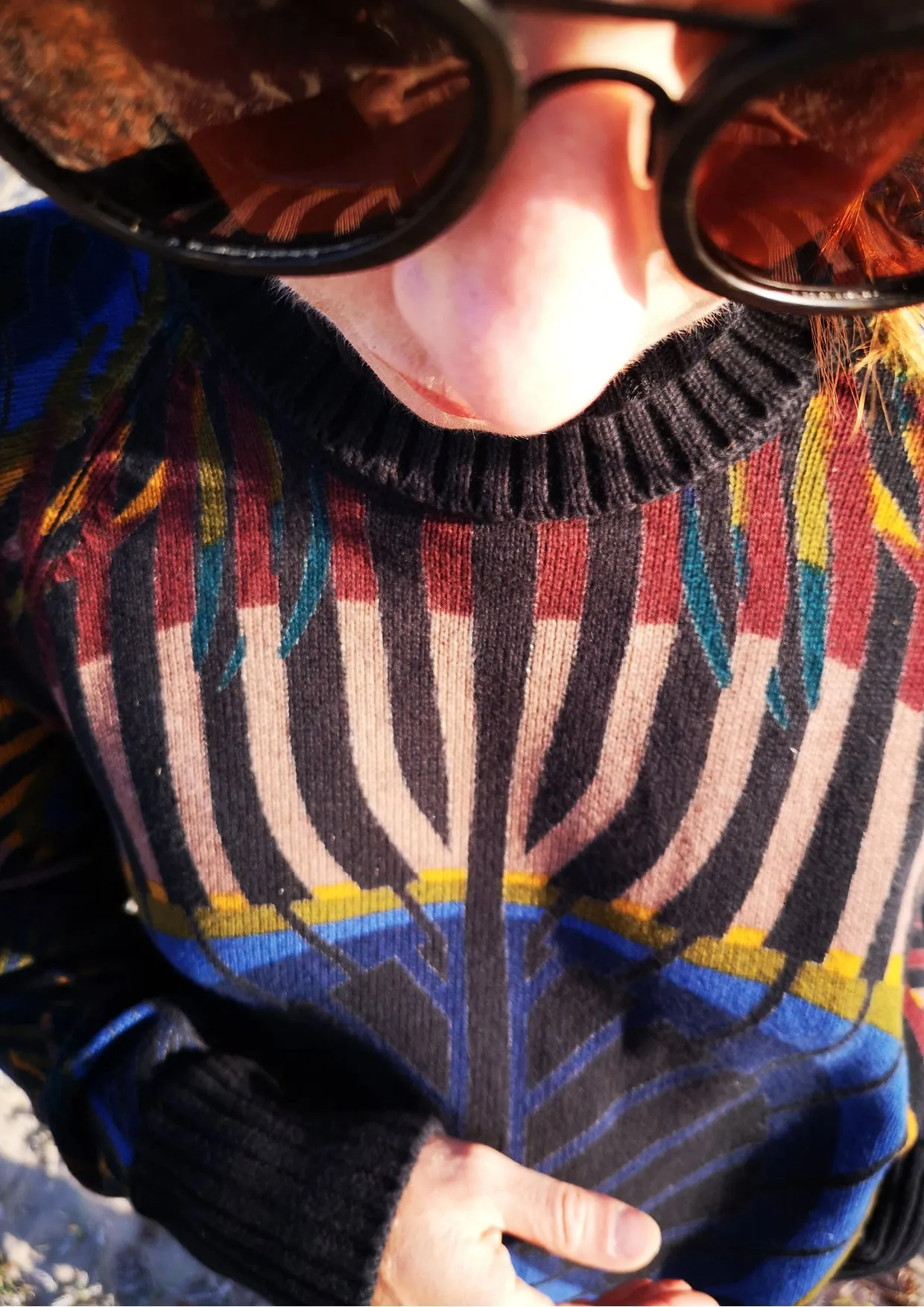 SWEATER TURTLENECK - KNIT printed peacock