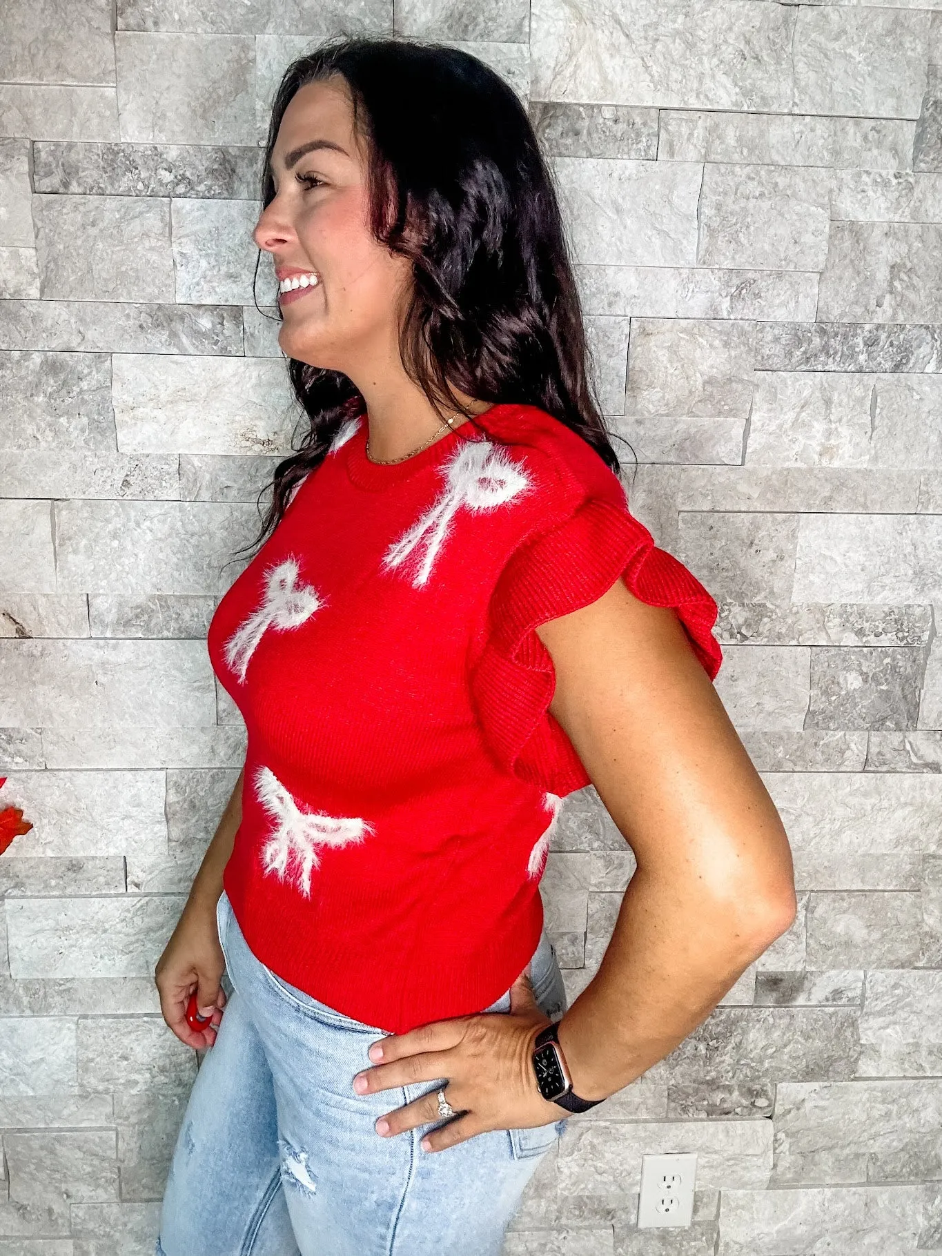 Sweet Talker Top in Red (S-L)