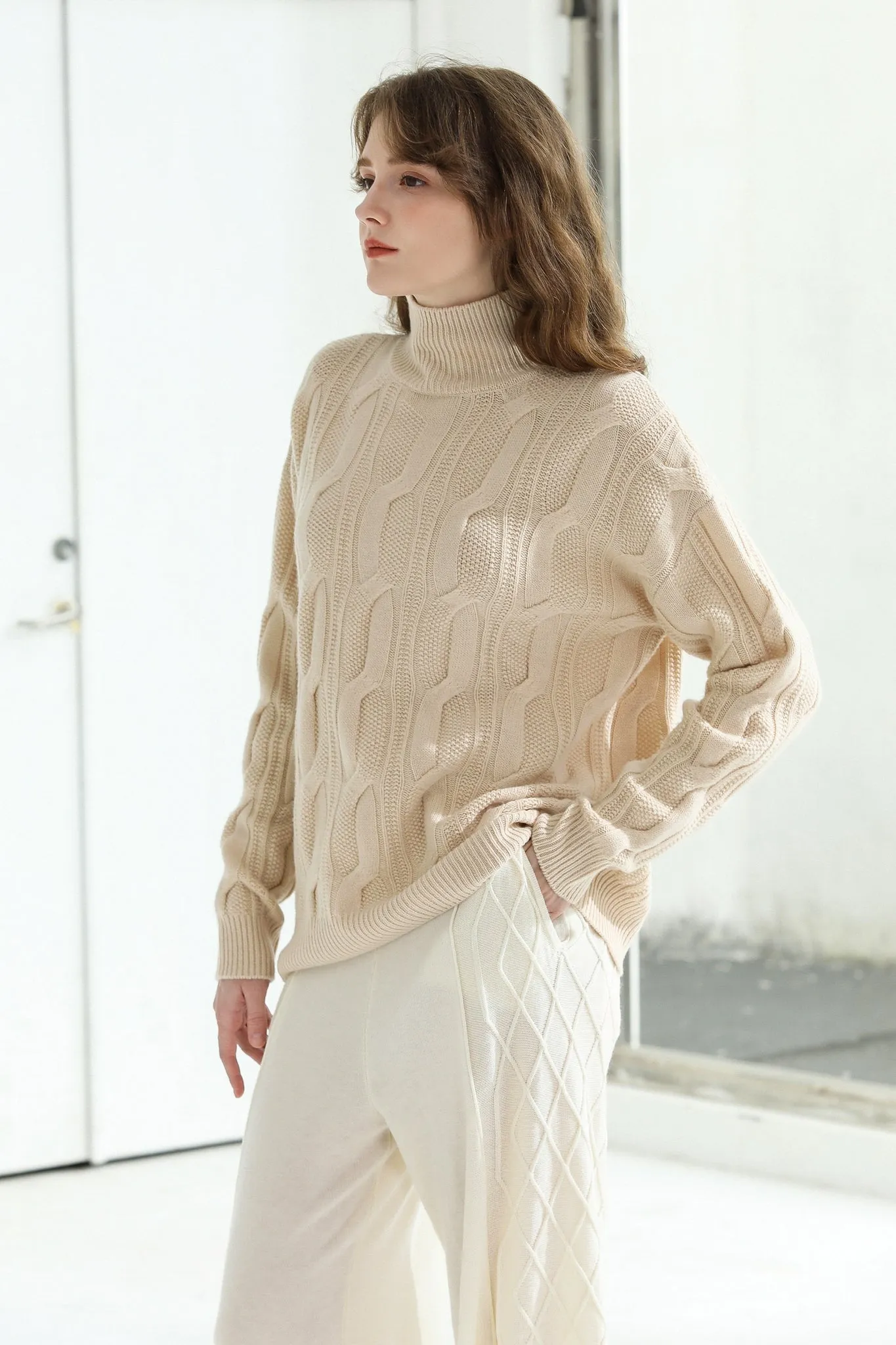 Sylphide | Blisse Beige Cable Sweater