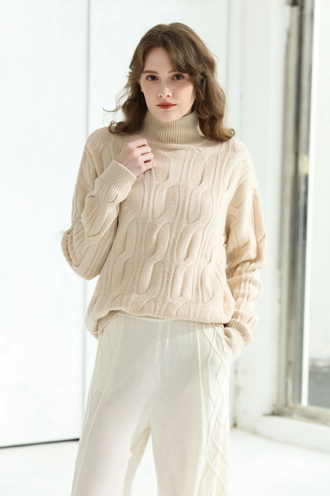 Sylphide | Blisse Beige Cable Sweater