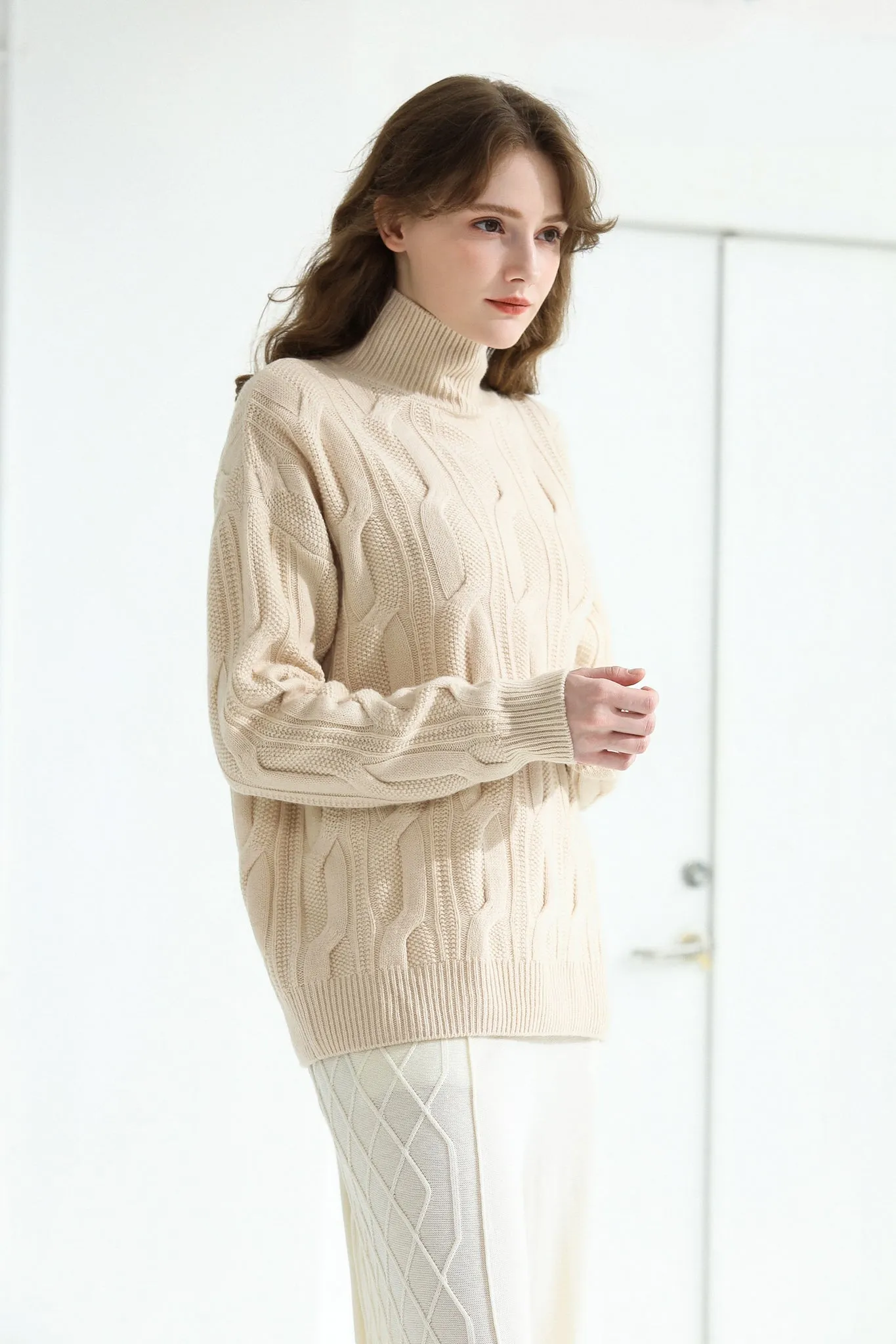 Sylphide | Blisse Beige Cable Sweater