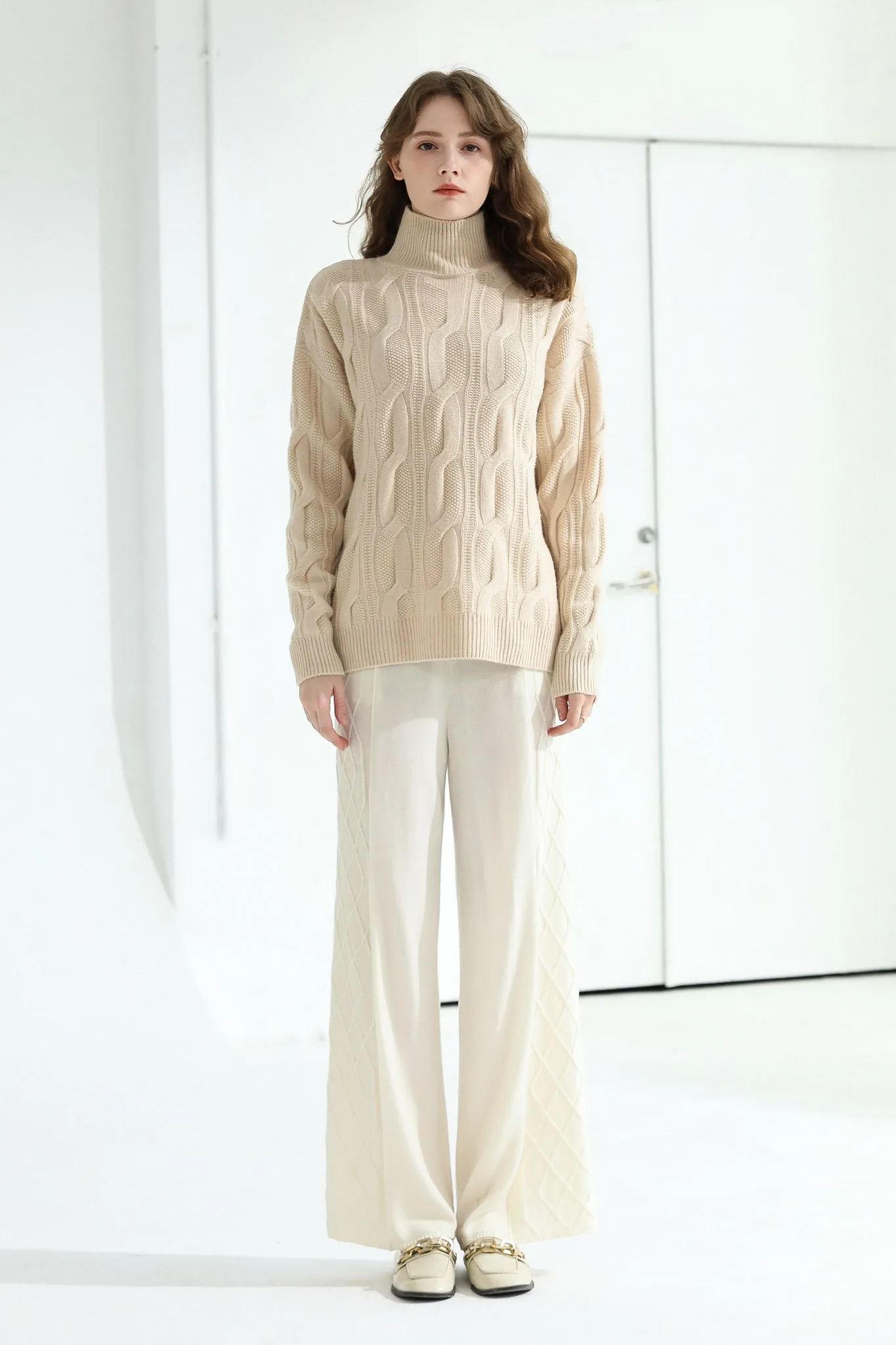 Sylphide | Blisse Beige Cable Sweater