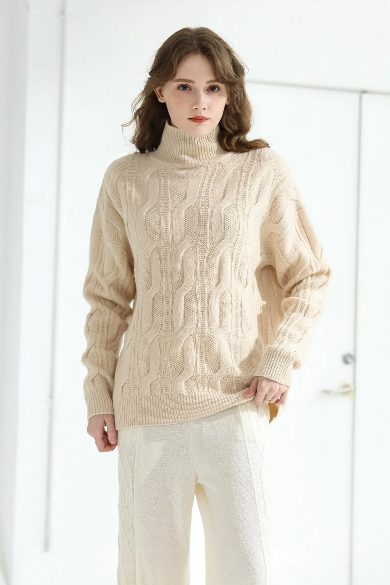 Sylphide | Blisse Beige Cable Sweater