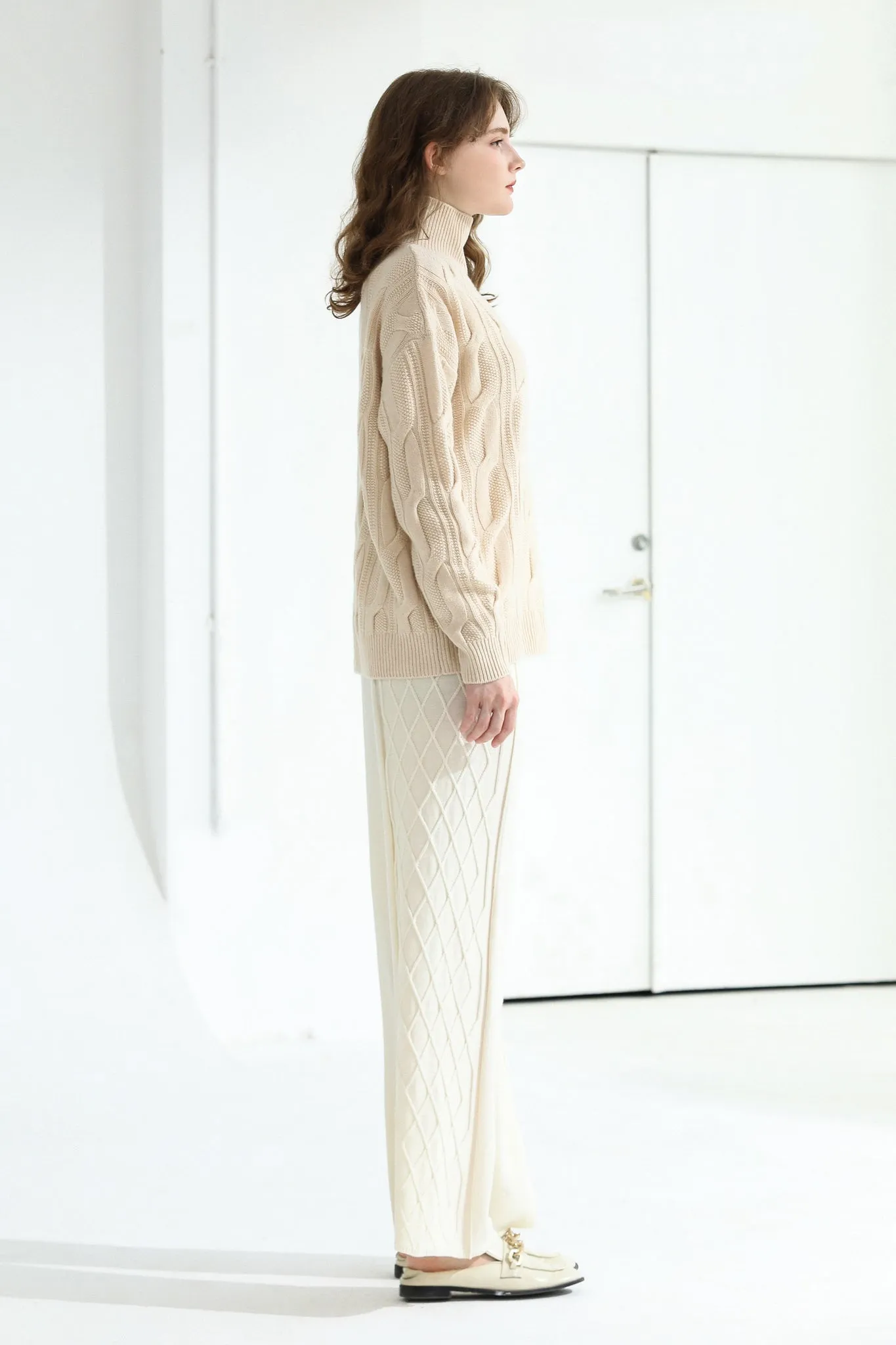 Sylphide | Blisse Beige Cable Sweater