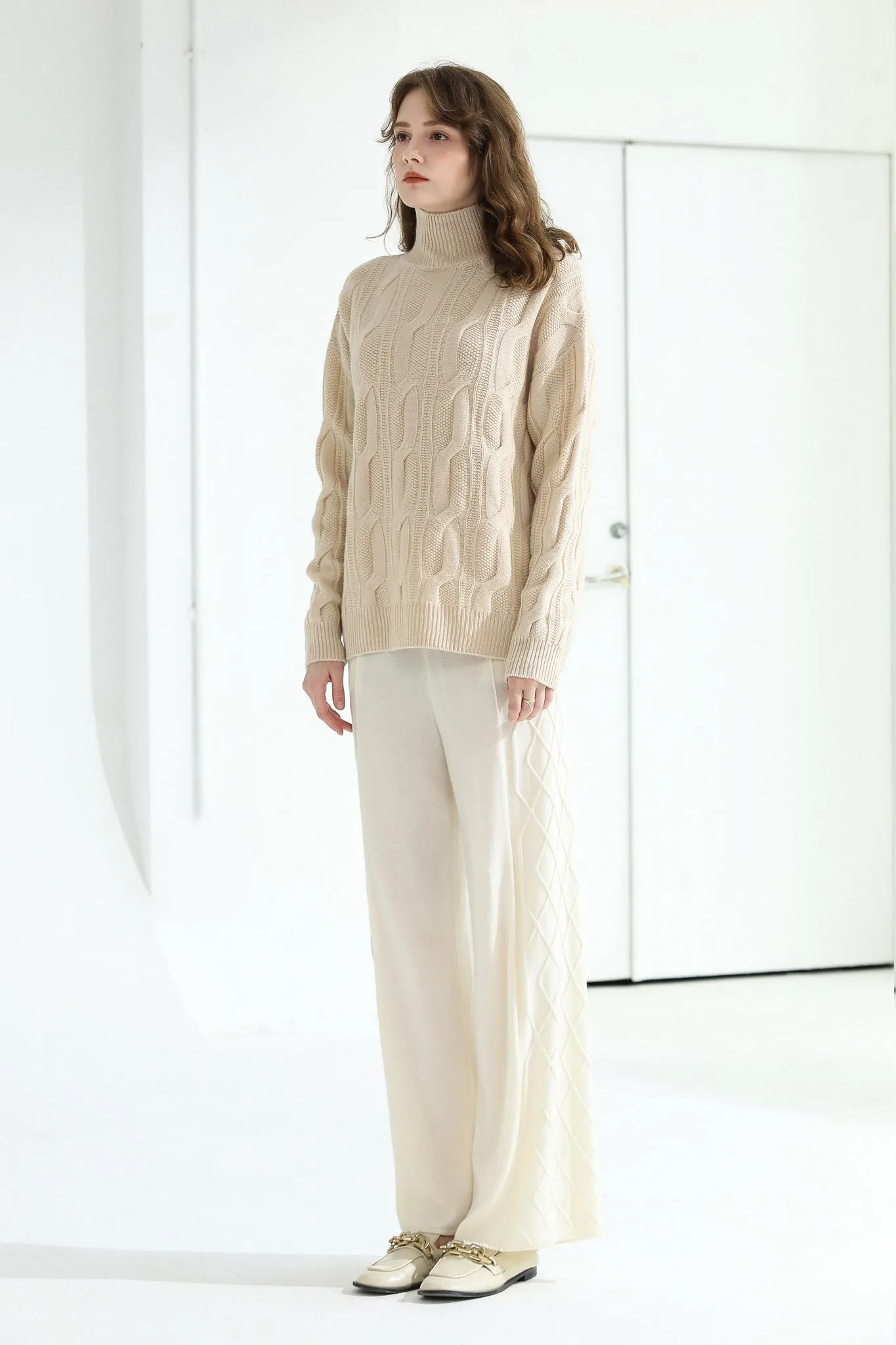 Sylphide | Blisse Beige Cable Sweater