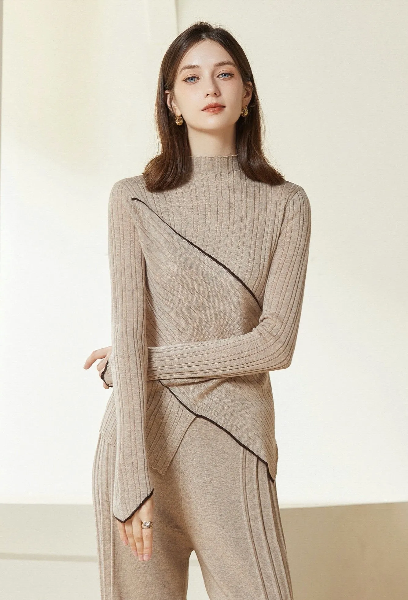 Sylphide | Marthe Asymmetric Wool Blend Sweater