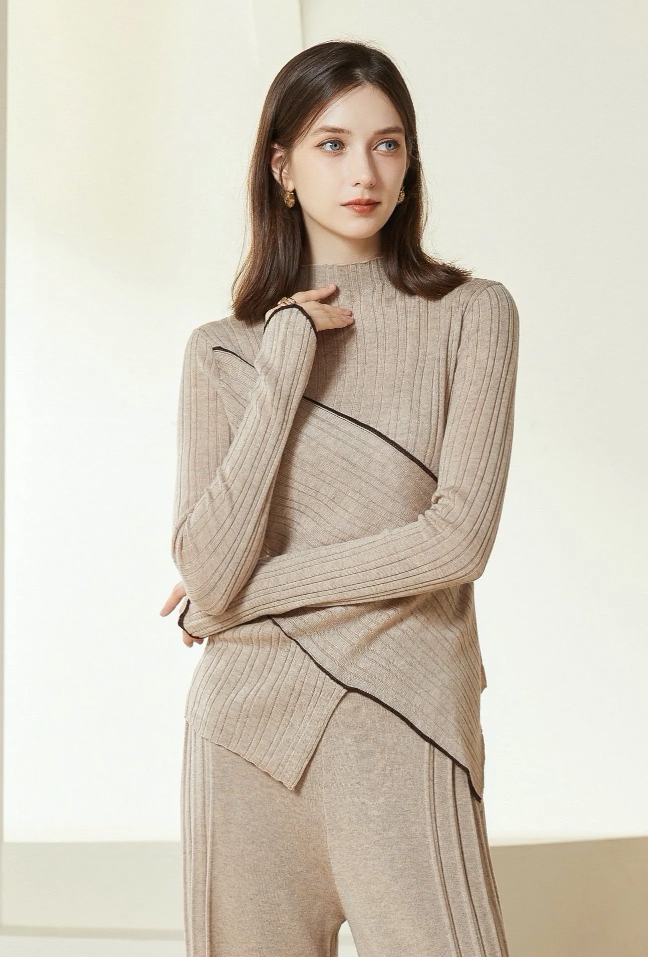 Sylphide | Marthe Asymmetric Wool Blend Sweater