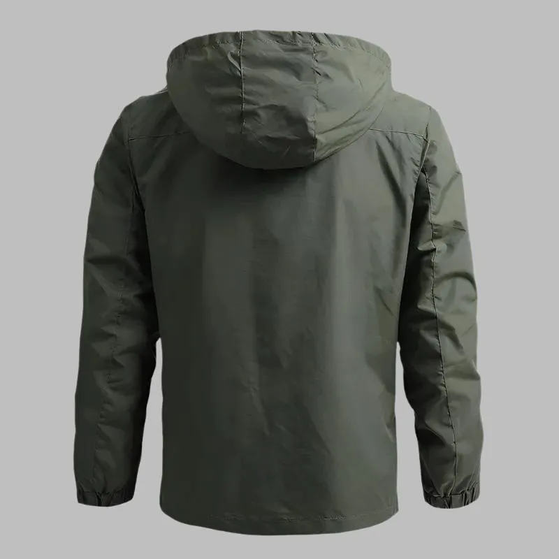 Tactical Style: Men's Windbreaker Military Field Jacket with Hood - Waterproof Pilot Coat for Outdoor Adventures and Hunting