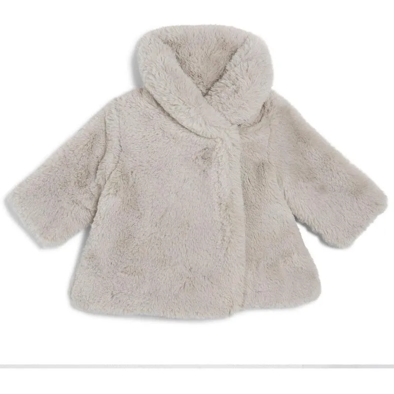 Taupe Faux Fur Coat