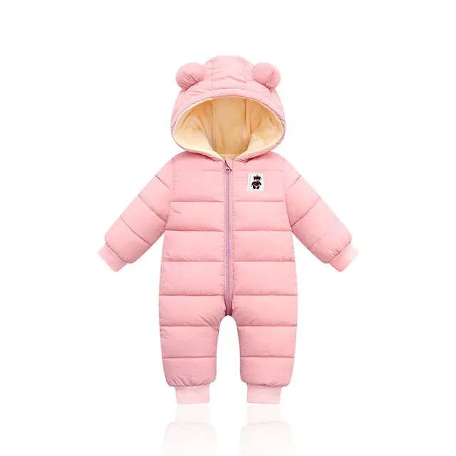 Teddy Bear Hooded Kids Snowsuit