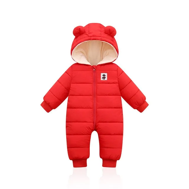 Teddy Bear Hooded Kids Snowsuit