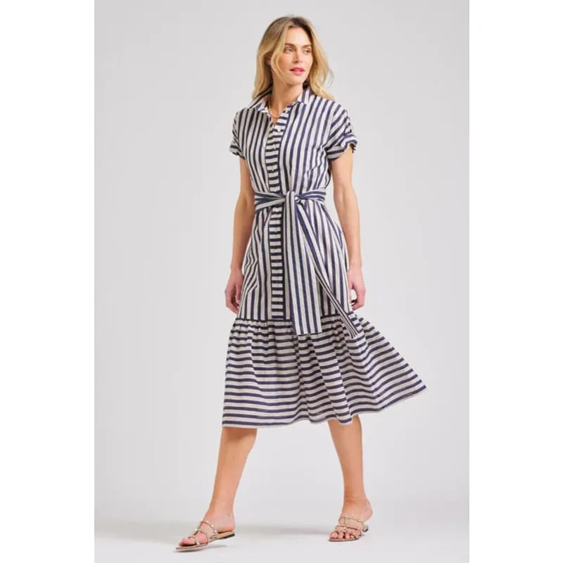 The Emma Dress | Navy Stone Stripe