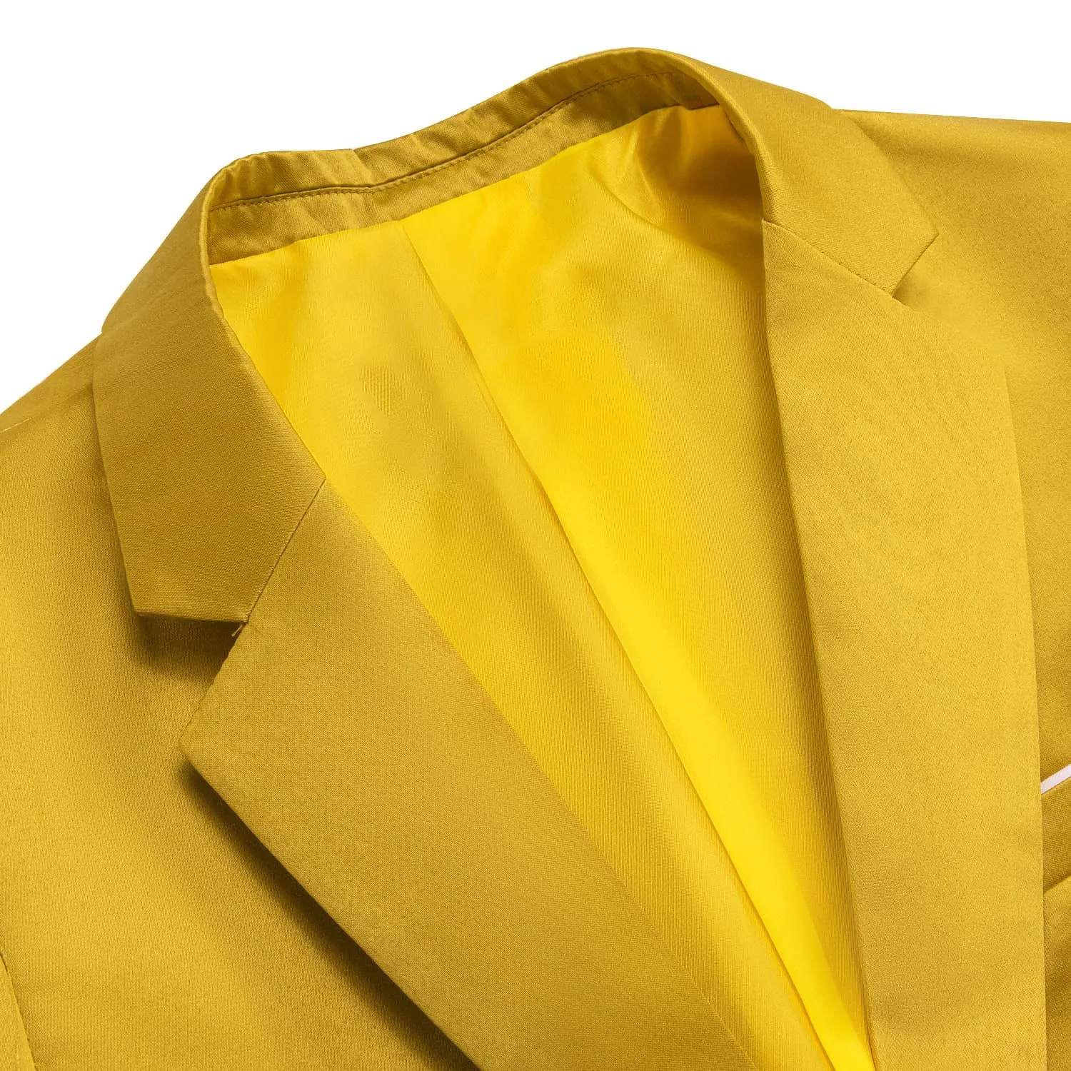 Ties2you Men's Suit Dijon Yellow Satin Notched Collar Suit Jacket