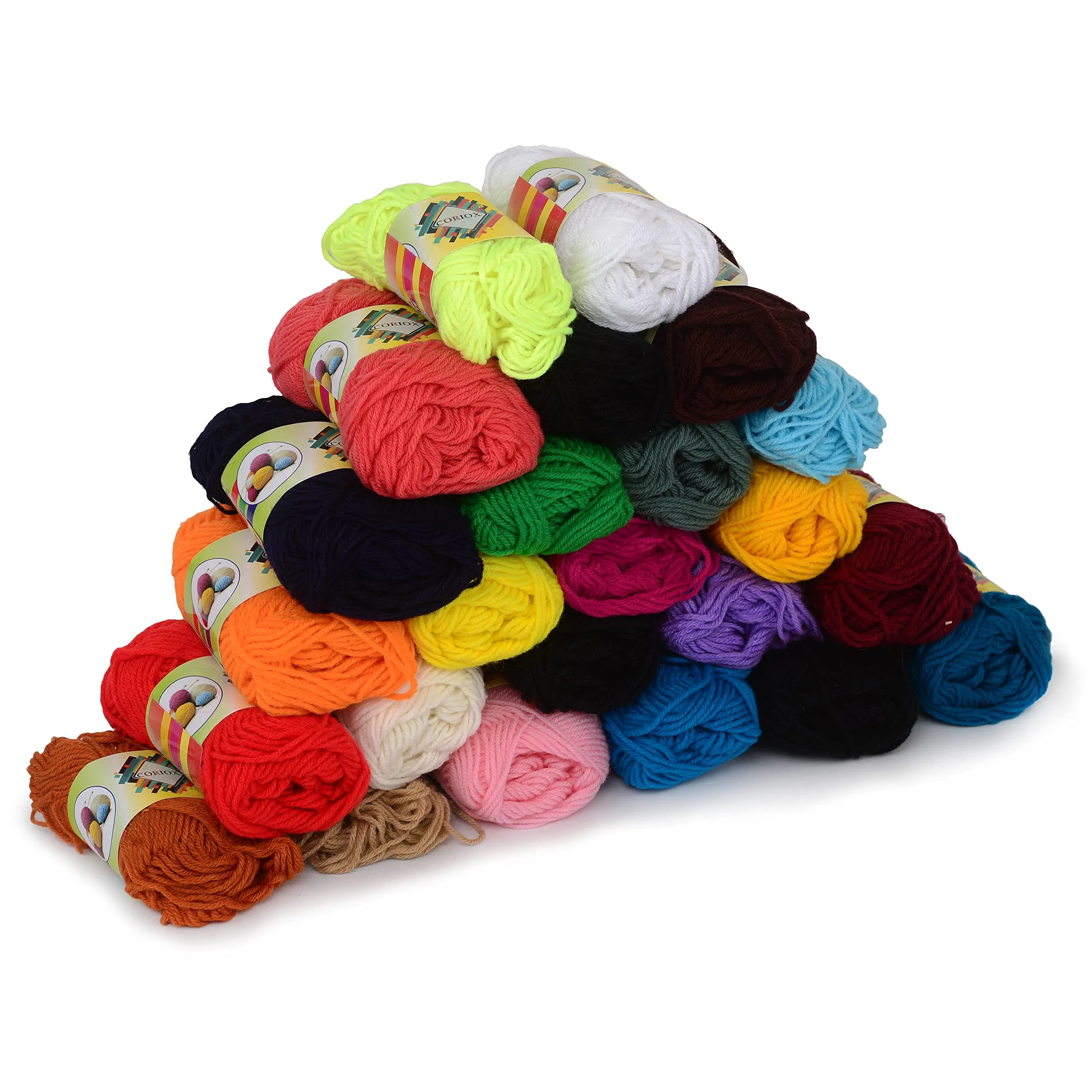 TIMESETL Acrylic Wool 4 Ply Yarn for Crochet and Knitting (Pack of 24, Multicolor)