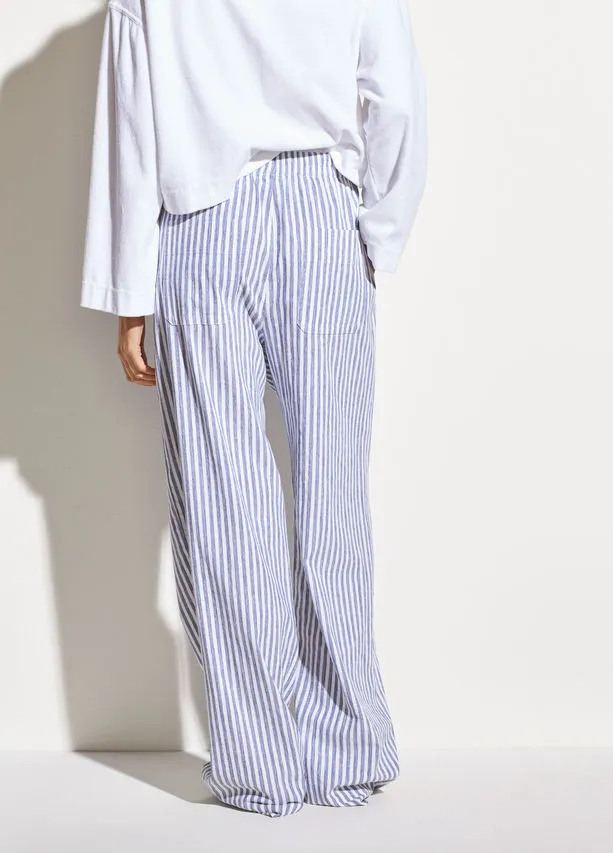 VINCE  - Space Dye Stripe Wide Leg in Indigo