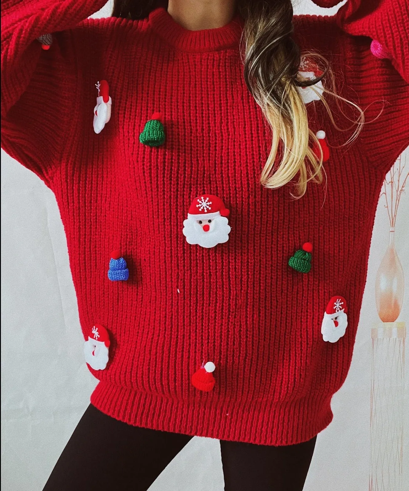 Winter Sleigh womens ugly christmas crew neck sweater | Christmas sweatshirt | womens jumper